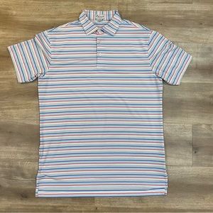 Peter Millar Shirt Men’s M Short Sleeve Striped Summer Comfort Golf Polo